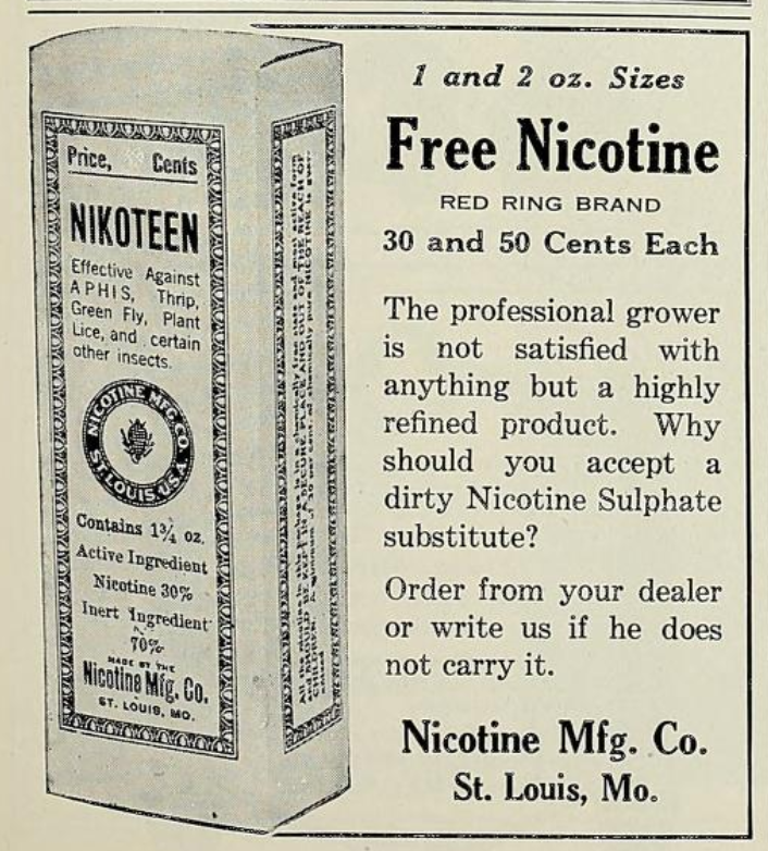 Vintage ad for nicotine sulphate