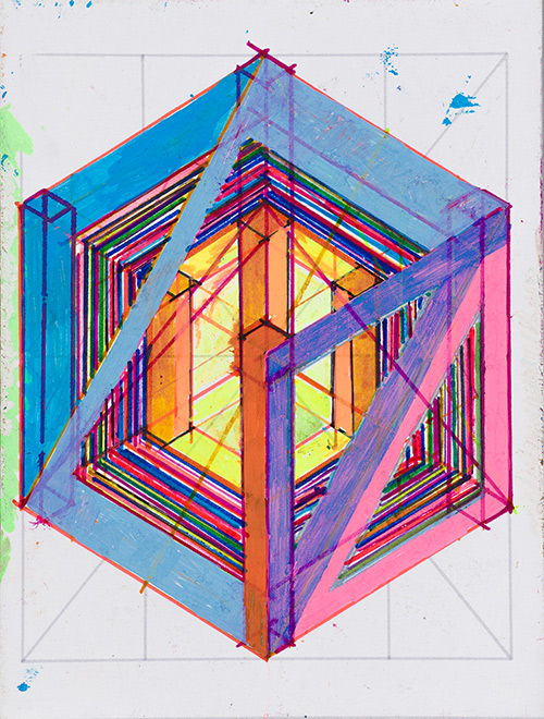 Tom Burtonwood drawing: A Cube is a Rectangle (023)