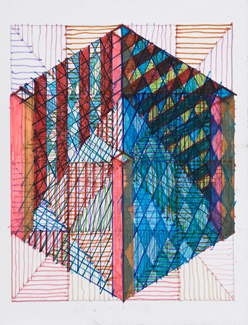 Tom Burtonwood drawing: A Cube is a Rectangle (045)
