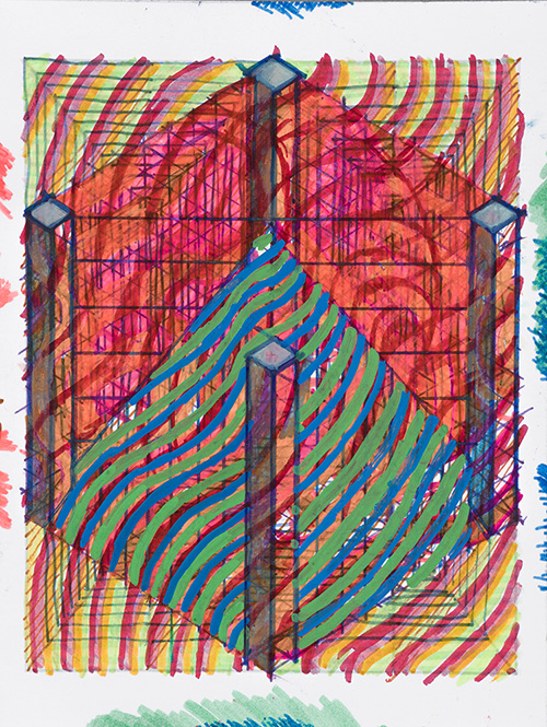 Tom Burtonwood drawing: A Cube is a Rectangle (051)