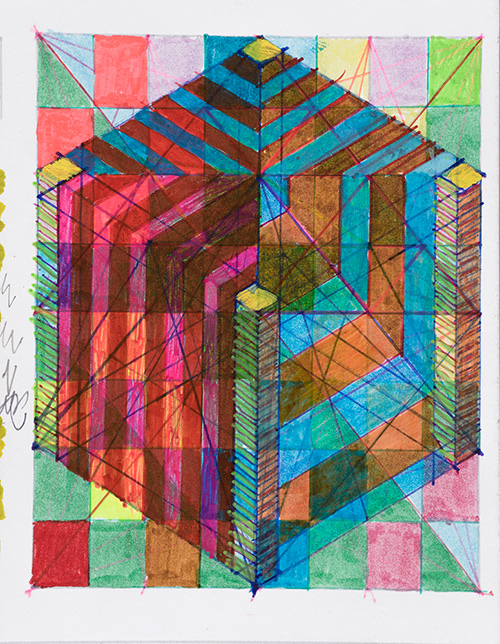 Tom Burtonwood drawing: A Cube is a Rectangle (060)