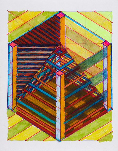 Tom Burtonwood drawing: A Cube is a Rectangle (101)